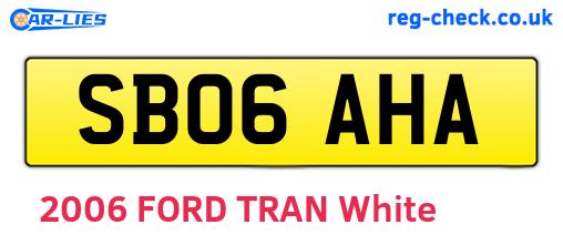 SB06AHA are the vehicle registration plates.