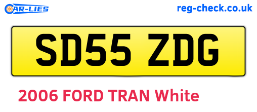 SD55ZDG are the vehicle registration plates.