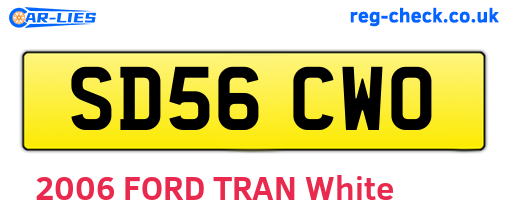SD56CWO are the vehicle registration plates.