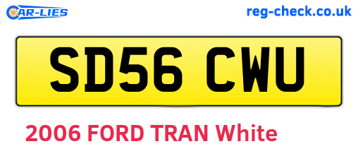 SD56CWU are the vehicle registration plates.