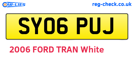 SY06PUJ are the vehicle registration plates.