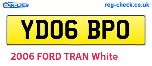 YD06BPO are the vehicle registration plates.