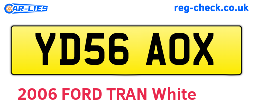 YD56AOX are the vehicle registration plates.