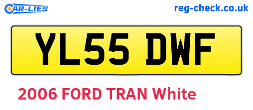YL55DWF are the vehicle registration plates.