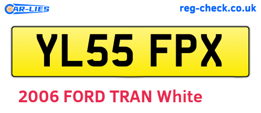 YL55FPX are the vehicle registration plates.