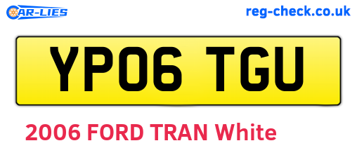 YP06TGU are the vehicle registration plates.