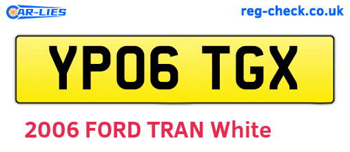 YP06TGX are the vehicle registration plates.