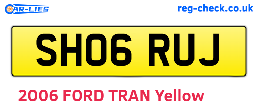 SH06RUJ are the vehicle registration plates.