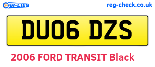 DU06DZS are the vehicle registration plates.