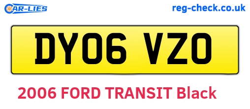 DY06VZO are the vehicle registration plates.