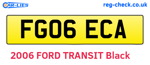 FG06ECA are the vehicle registration plates.