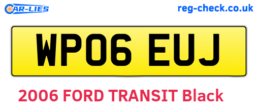 WP06EUJ are the vehicle registration plates.