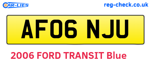 AF06NJU are the vehicle registration plates.