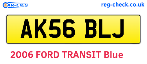 AK56BLJ are the vehicle registration plates.
