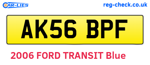 AK56BPF are the vehicle registration plates.