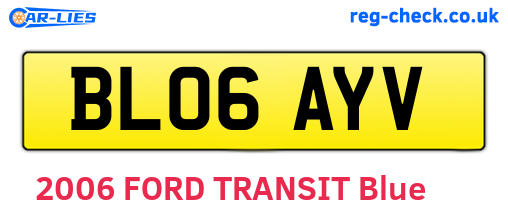 BL06AYV are the vehicle registration plates.