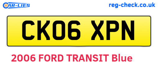 CK06XPN are the vehicle registration plates.