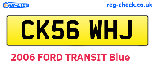 CK56WHJ are the vehicle registration plates.