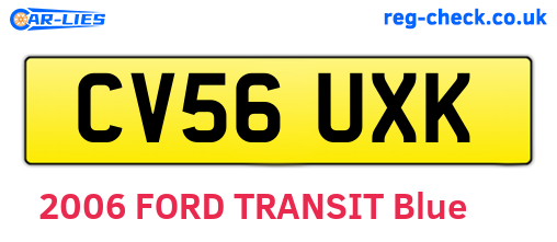 CV56UXK are the vehicle registration plates.