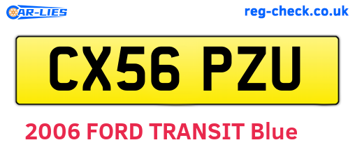 CX56PZU are the vehicle registration plates.