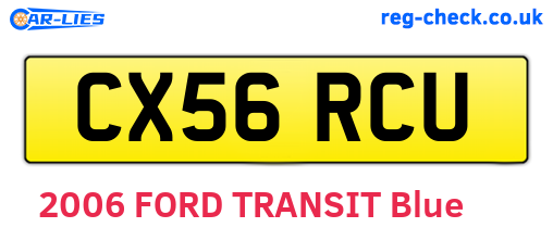 CX56RCU are the vehicle registration plates.