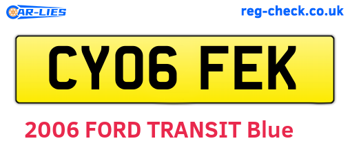 CY06FEK are the vehicle registration plates.