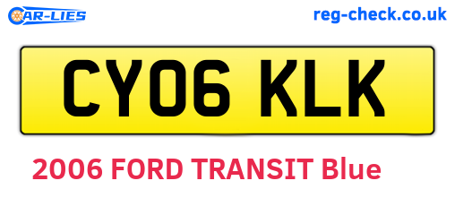 CY06KLK are the vehicle registration plates.