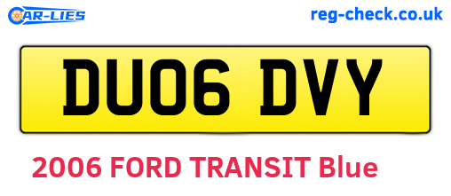 DU06DVY are the vehicle registration plates.