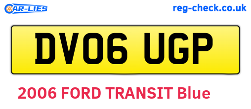 DV06UGP are the vehicle registration plates.