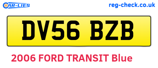 DV56BZB are the vehicle registration plates.