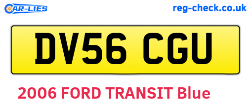 DV56CGU are the vehicle registration plates.