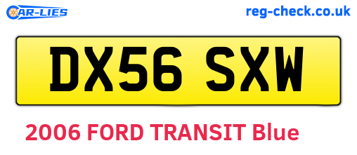DX56SXW are the vehicle registration plates.