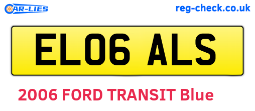 EL06ALS are the vehicle registration plates.
