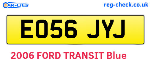 EO56JYJ are the vehicle registration plates.