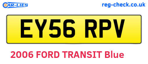 EY56RPV are the vehicle registration plates.
