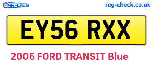 EY56RXX are the vehicle registration plates.