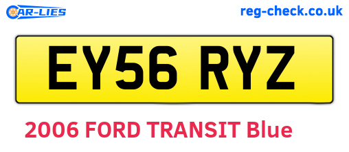 EY56RYZ are the vehicle registration plates.