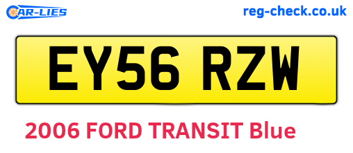 EY56RZW are the vehicle registration plates.