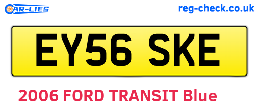 EY56SKE are the vehicle registration plates.