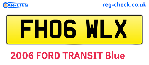 FH06WLX are the vehicle registration plates.