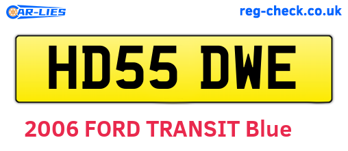 HD55DWE are the vehicle registration plates.