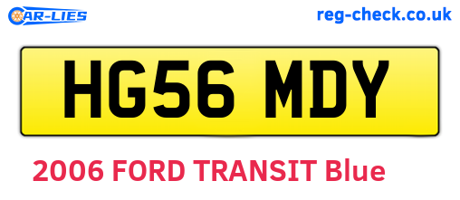 HG56MDY are the vehicle registration plates.