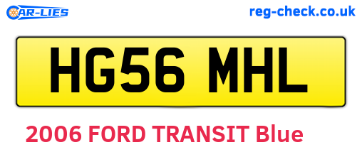 HG56MHL are the vehicle registration plates.