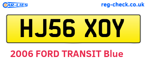 HJ56XOY are the vehicle registration plates.