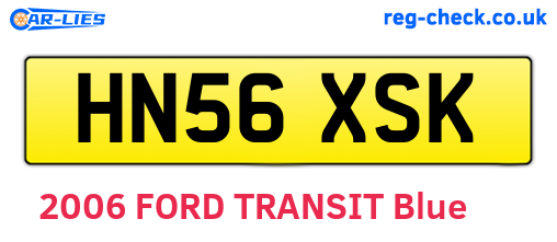 HN56XSK are the vehicle registration plates.