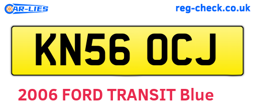 KN56OCJ are the vehicle registration plates.