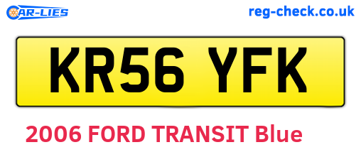 KR56YFK are the vehicle registration plates.