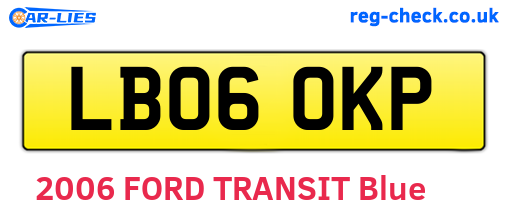 LB06OKP are the vehicle registration plates.