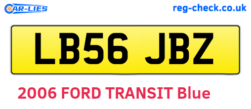 LB56JBZ are the vehicle registration plates.