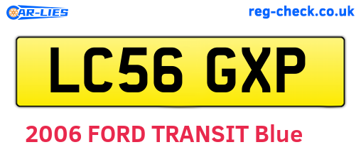 LC56GXP are the vehicle registration plates.